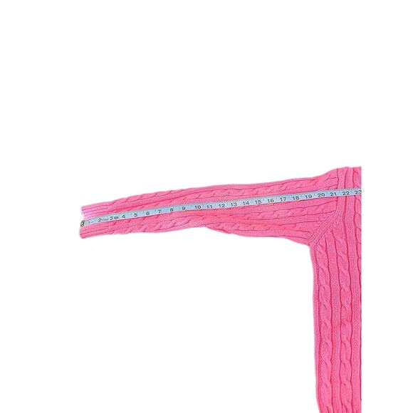 Vintage Lilly Pulitzer Pink Preppy Academia Crewneck Cable Knit Sweater Small - Picture 9 of 10